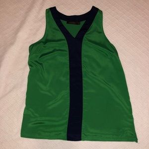 Kelly Green-Navy Blue Blouse (The Limited)